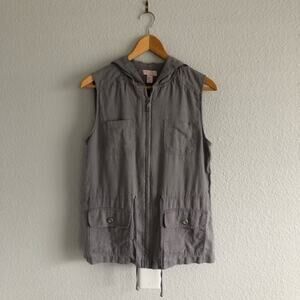 St. Tropez West Grey Linen Vest